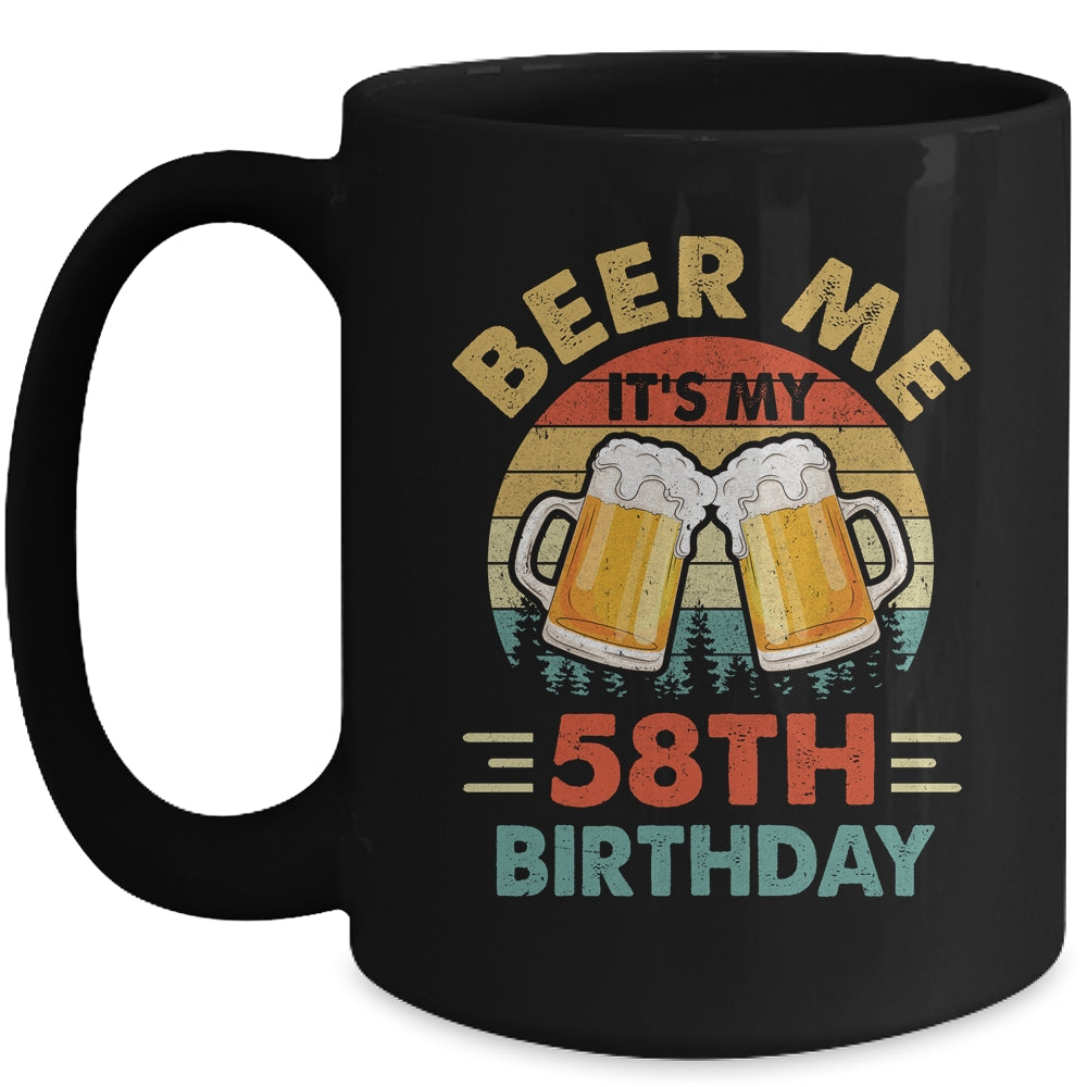 Beer Me It's My 58th Birthday Party 58 Years Old Men Vintage Mug | siriusteestore
