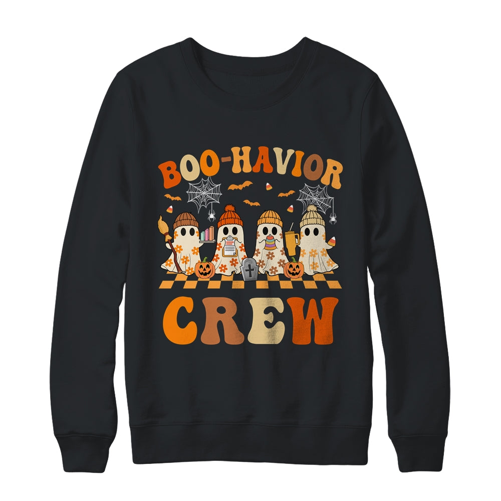 Behavior Analyst Halloween ABA Cute Ghost Boo-havior Crew Shirt & Sweatshirt | siriusteestore