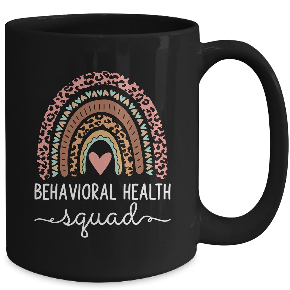 Behavioral Health Squad Cute Nurse Leopard Rainbow Mug | siriusteestore