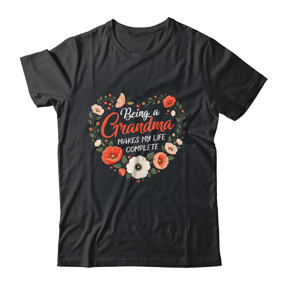 Being A Grandma Makes My Life Complete Floral Butterfly Shirt & Tank Top | siriusteestore