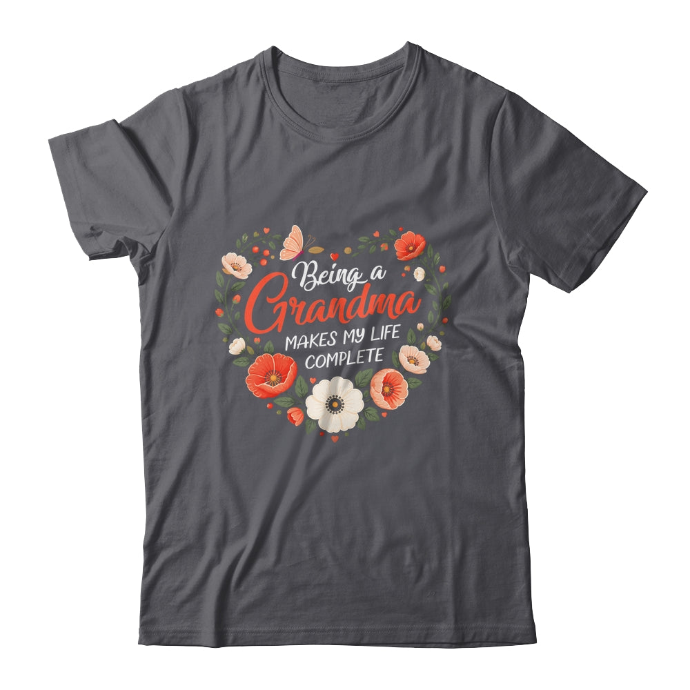Being A Grandma Makes My Life Complete Floral Butterfly Shirt & Tank Top | siriusteestore