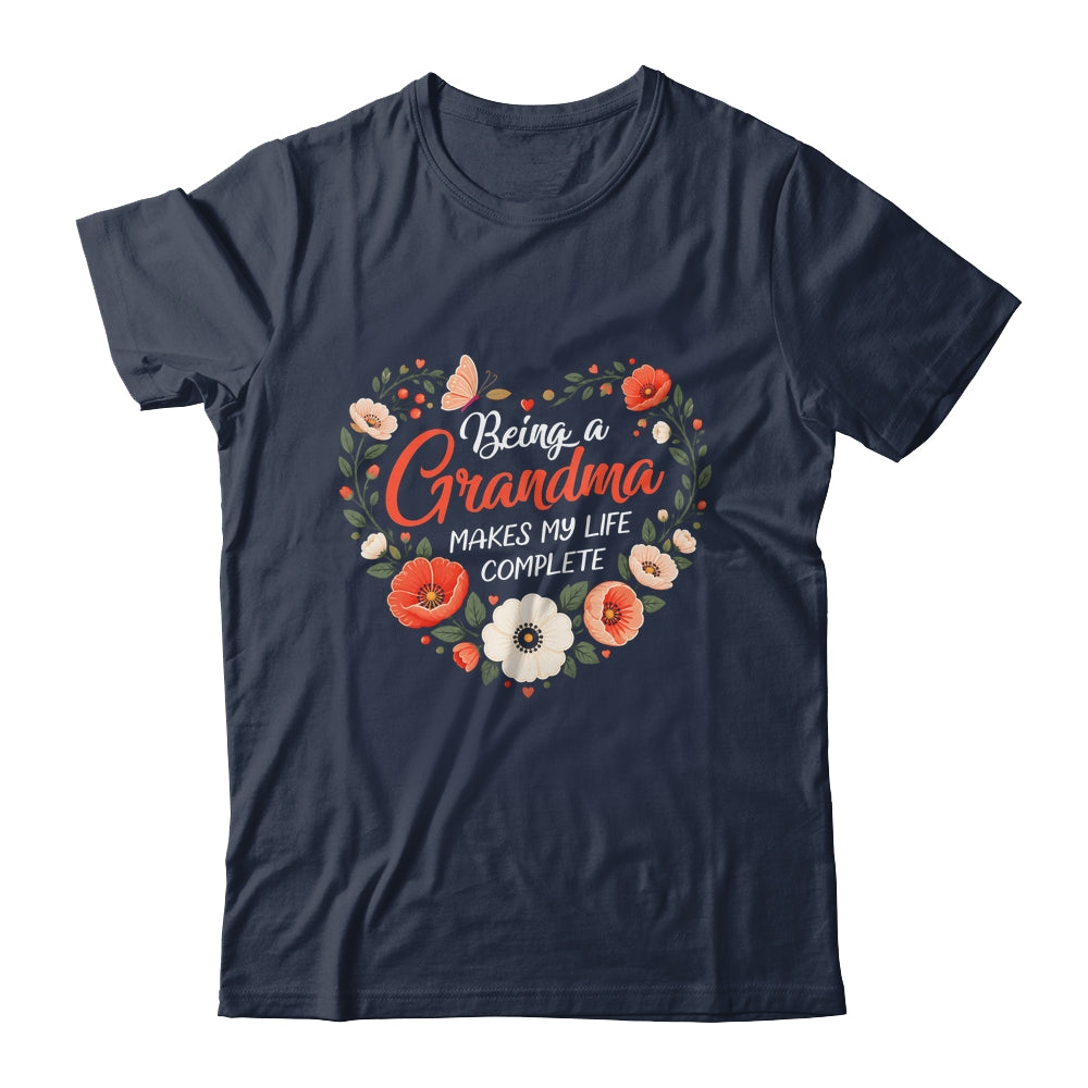 Being A Grandma Makes My Life Complete Floral Butterfly Shirt & Tank Top | siriusteestore