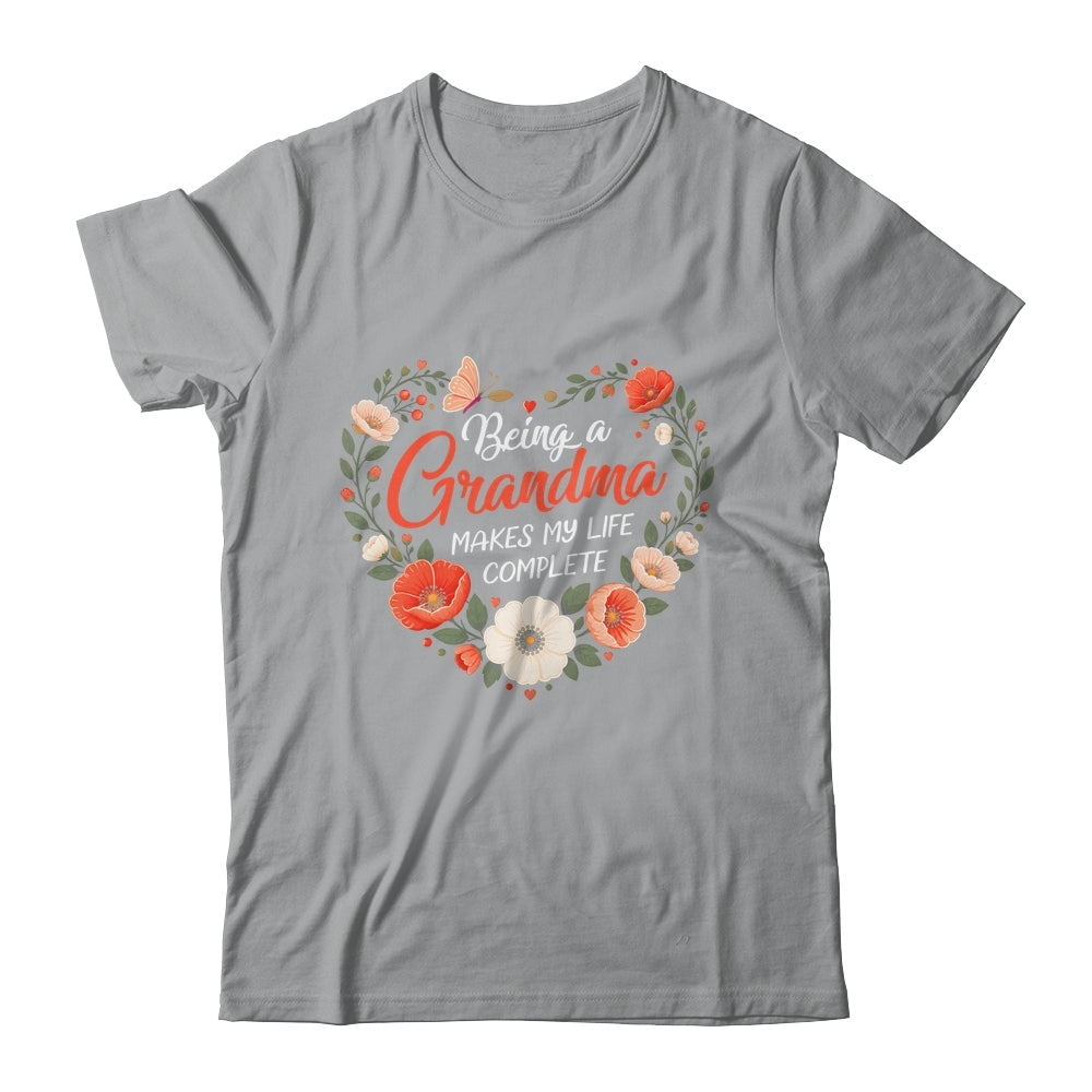 Being A Grandma Makes My Life Complete Floral Butterfly Shirt & Tank Top | siriusteestore