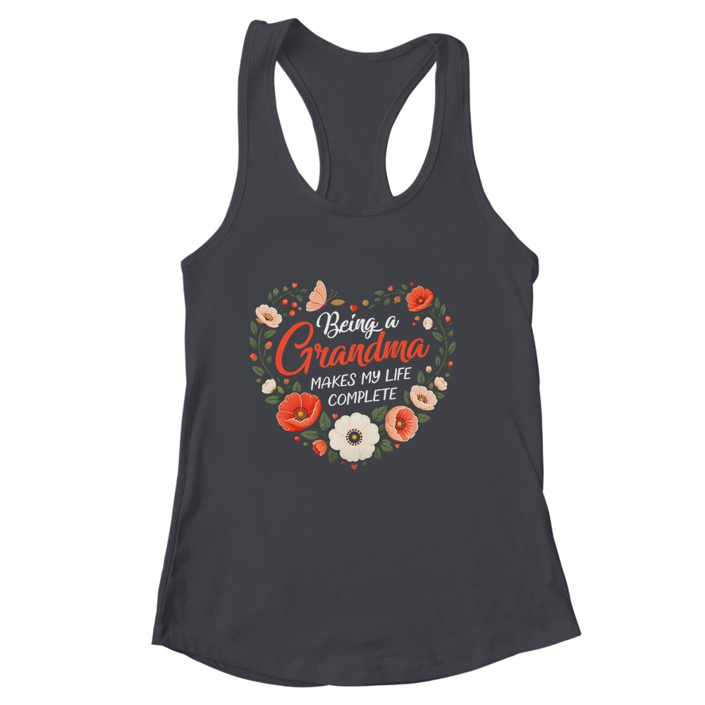 Being A Grandma Makes My Life Complete Floral Butterfly Shirt & Tank Top | siriusteestore