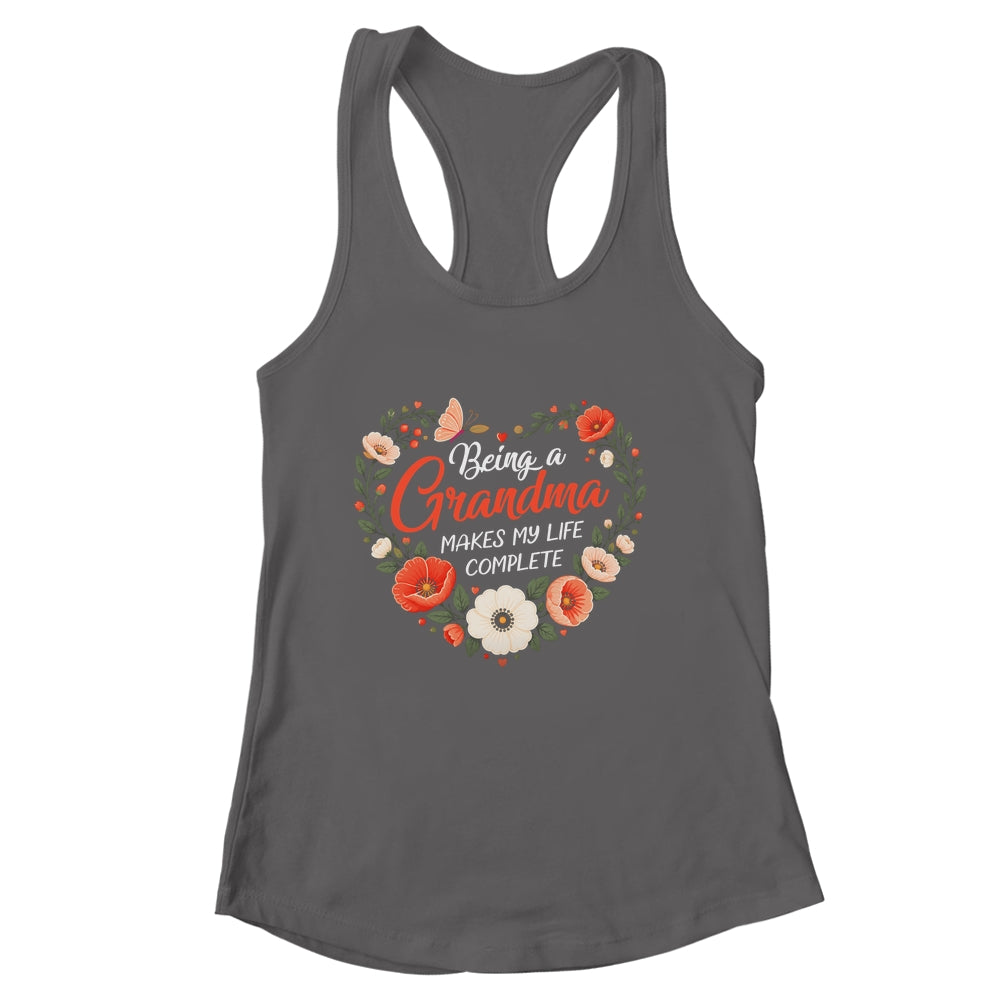 Being A Grandma Makes My Life Complete Floral Butterfly Shirt & Tank Top | siriusteestore