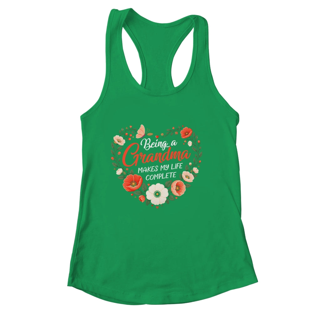 Being A Grandma Makes My Life Complete Floral Butterfly Shirt & Tank Top | siriusteestore