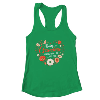 Being A Grandma Makes My Life Complete Floral Butterfly Shirt & Tank Top | siriusteestore