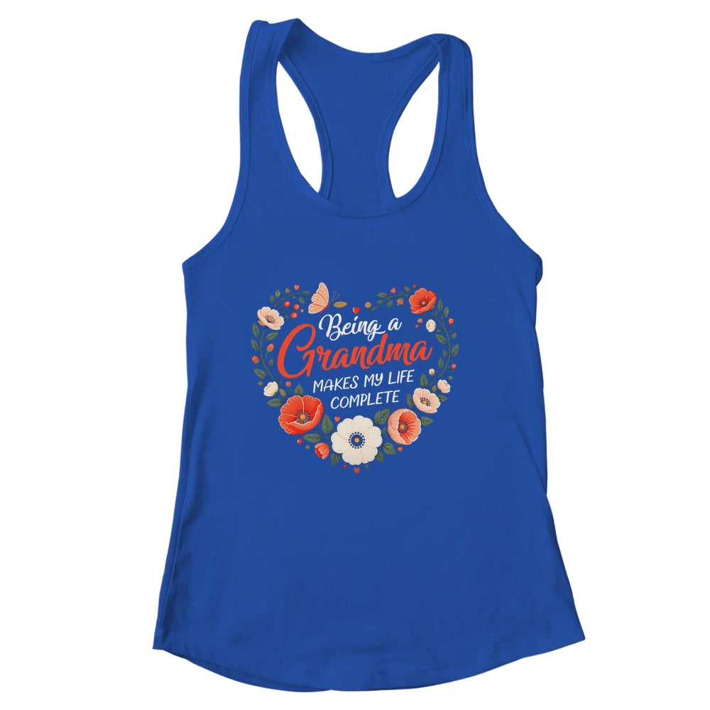 Being A Grandma Makes My Life Complete Floral Butterfly Shirt & Tank Top | siriusteestore