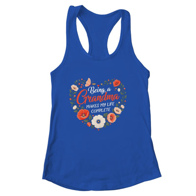 Being A Grandma Makes My Life Complete Floral Butterfly Shirt & Tank Top | siriusteestore