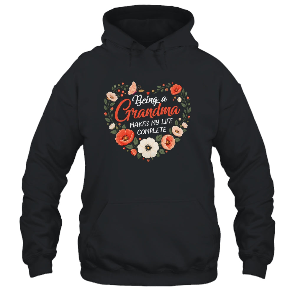 Being A Grandma Makes My Life Complete Floral Butterfly Shirt & Tank Top | siriusteestore