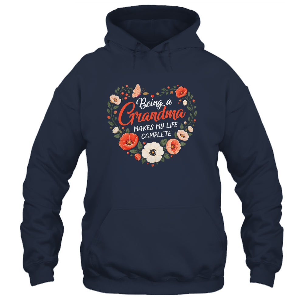 Being A Grandma Makes My Life Complete Floral Butterfly Shirt & Tank Top | siriusteestore