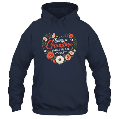 Being A Grandma Makes My Life Complete Floral Butterfly Shirt & Tank Top | siriusteestore
