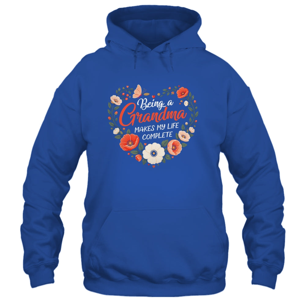 Being A Grandma Makes My Life Complete Floral Butterfly Shirt & Tank Top | siriusteestore