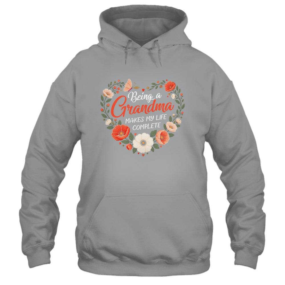 Being A Grandma Makes My Life Complete Floral Butterfly Shirt & Tank Top | siriusteestore
