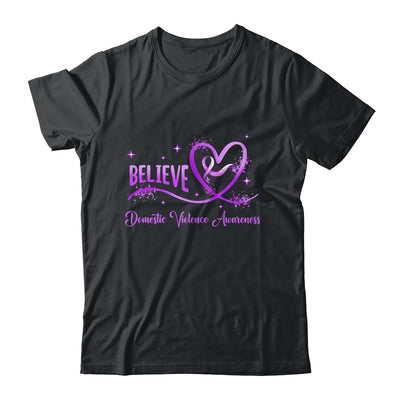 Believe October Domestic Violence Awareness Wear Pink Women Shirt & Hoodie | siriusteestore