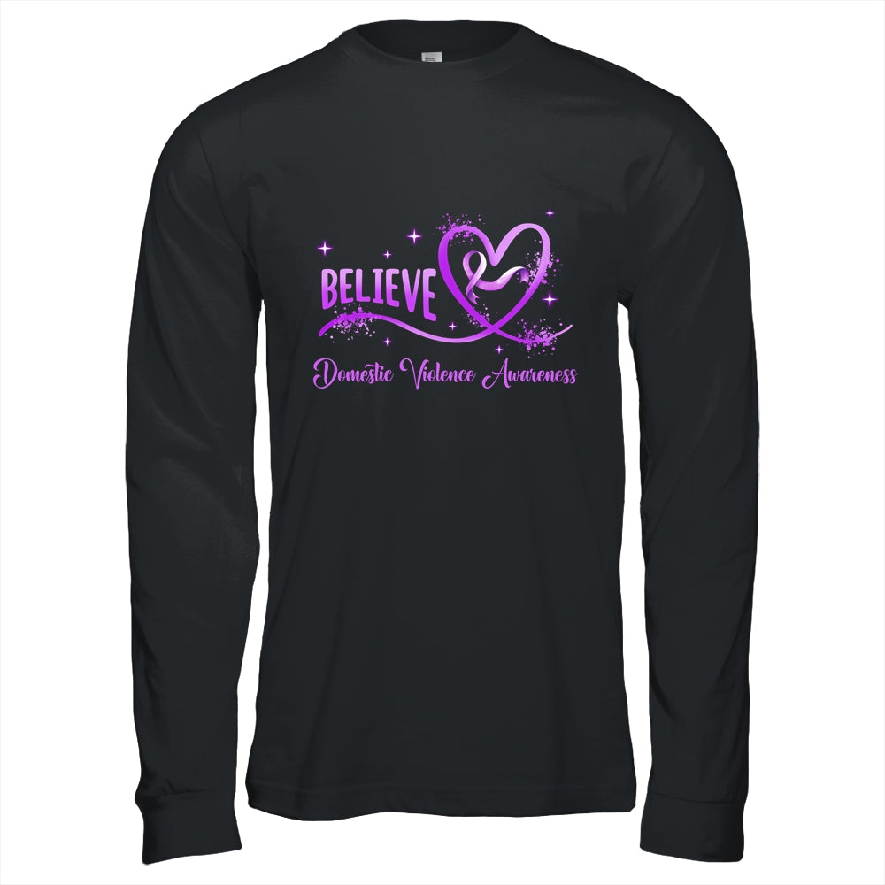 Believe October Domestic Violence Awareness Wear Pink Women Shirt & Hoodie | siriusteestore