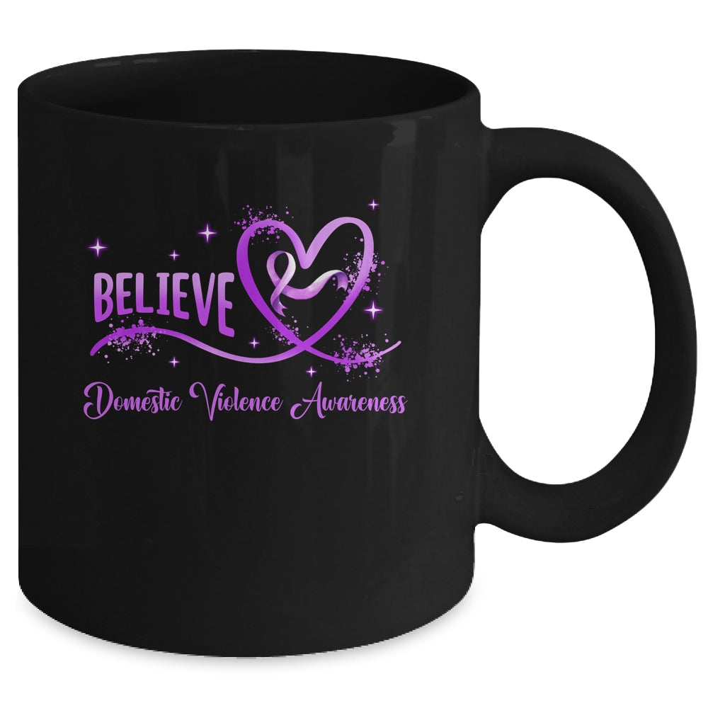 Believe October Domestic Violence Awareness Wear Pink Women Mug | siriusteestore