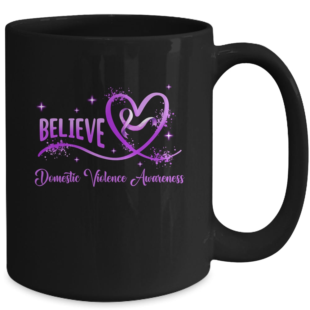 Believe October Domestic Violence Awareness Wear Pink Women Mug | siriusteestore