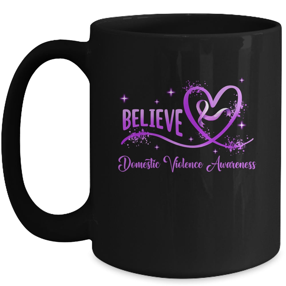 Believe October Domestic Violence Awareness Wear Pink Women Mug | siriusteestore