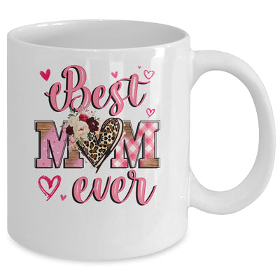 Best Mom Ever Mother's Day Mom With Floral Leopard Heart Mug | siriusteestore