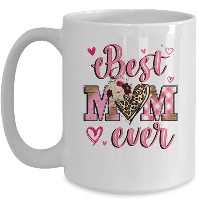 Best Mom Ever Mother's Day Mom With Floral Leopard Heart Mug | siriusteestore