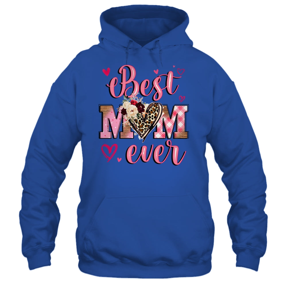 Best Mom Ever Mother's Day Mom With Floral Leopard Heart Shirt & Tank Top | siriusteestore