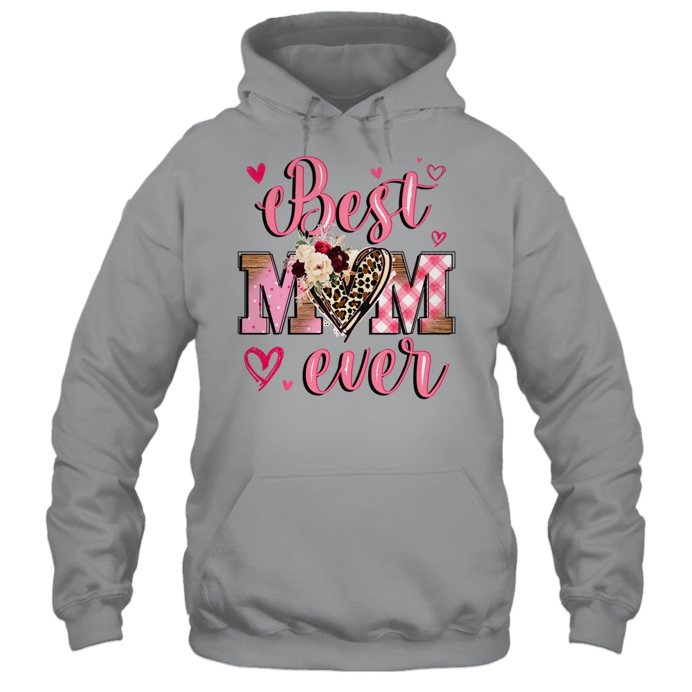 Best Mom Ever Mother's Day Mom With Floral Leopard Heart Shirt & Tank Top | siriusteestore