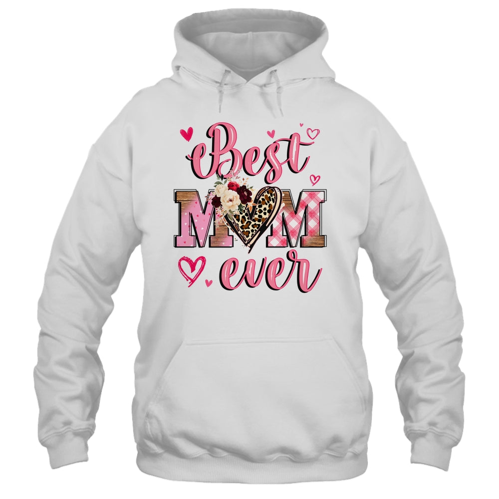 Best Mom Ever Mother's Day Mom With Floral Leopard Heart Shirt & Tank Top | siriusteestore