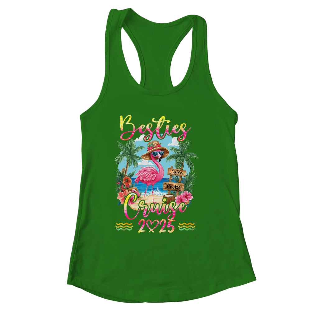 Besties Cruise 2025 Tie Dye Flamingo Cruise Squad Girls Trip Shirt & Tank Top | siriusteestore