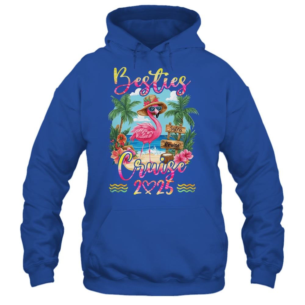 Besties Cruise 2025 Tie Dye Flamingo Cruise Squad Girls Trip Shirt & Tank Top | siriusteestore