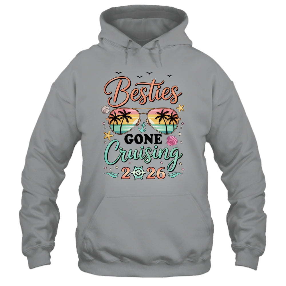 Besties Gone Cruising 2026 Matching Friends BFF Girls Cruise Shirt & Tank Top | siriusteestore