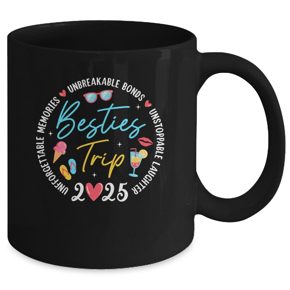 Besties Trip 2025 Memories Girls Friends Trip Vacation Retro Mug | siriusteestore