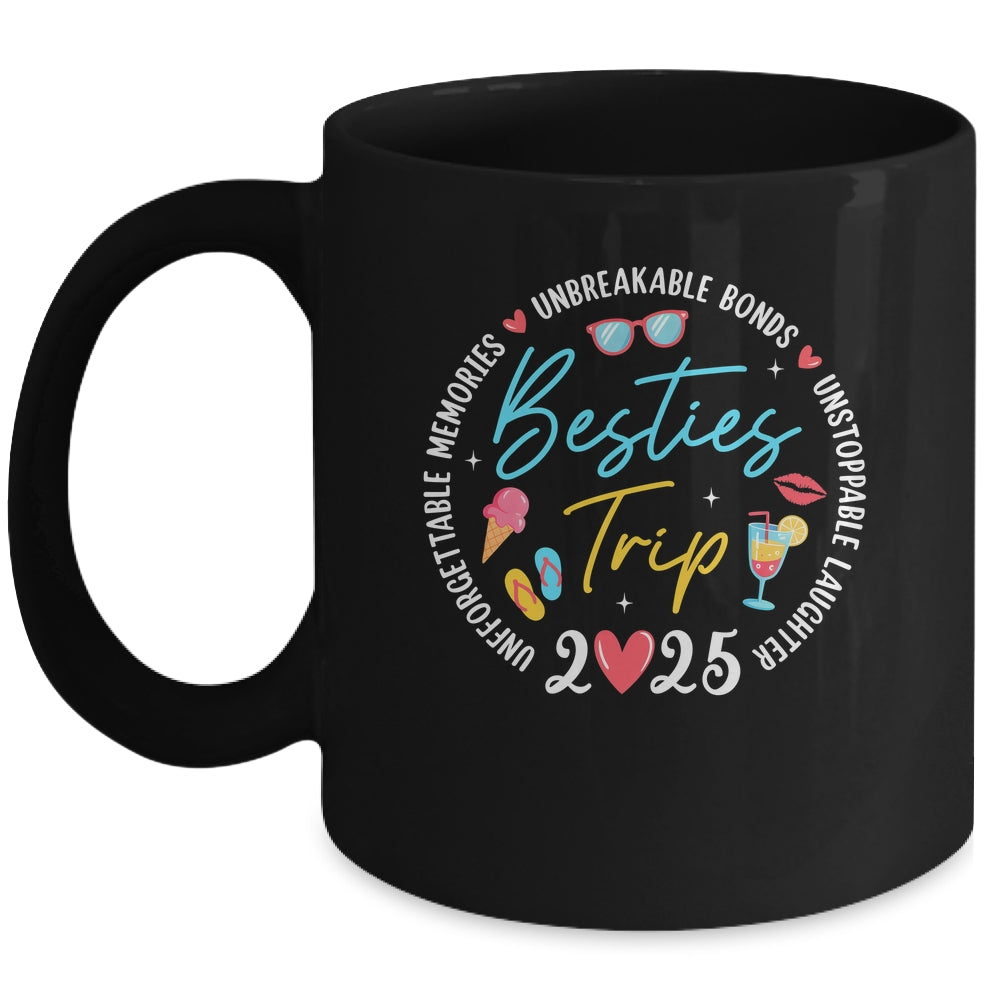 Besties Trip 2025 Memories Girls Friends Trip Vacation Retro Mug | siriusteestore