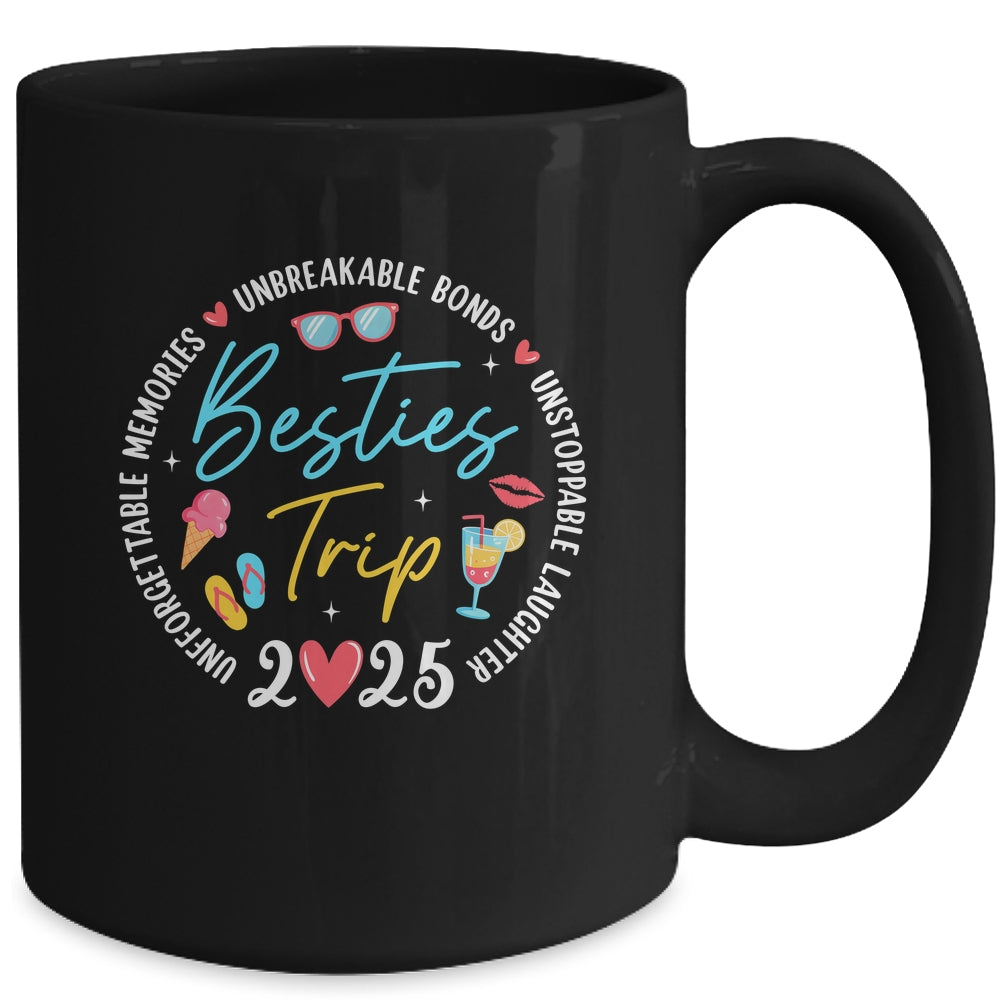 Besties Trip 2025 Memories Girls Friends Trip Vacation Retro Mug | siriusteestore