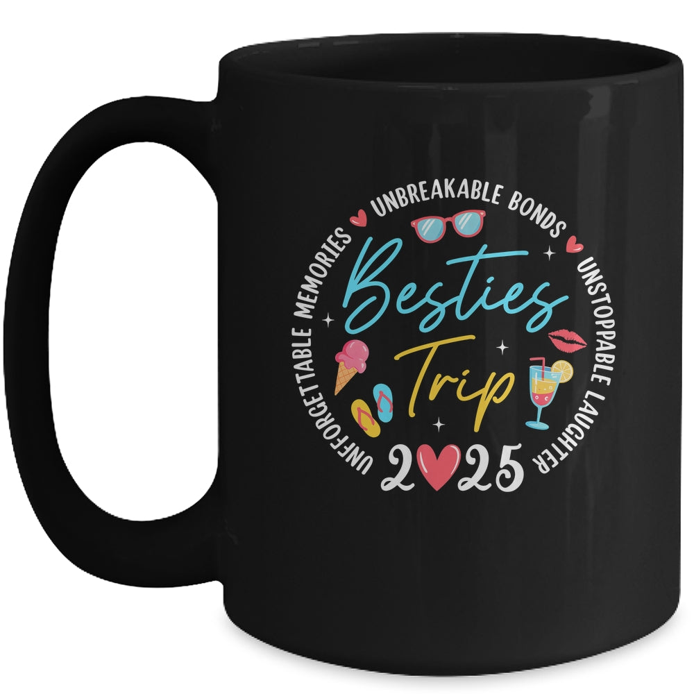 Besties Trip 2025 Memories Girls Friends Trip Vacation Retro Mug | siriusteestore
