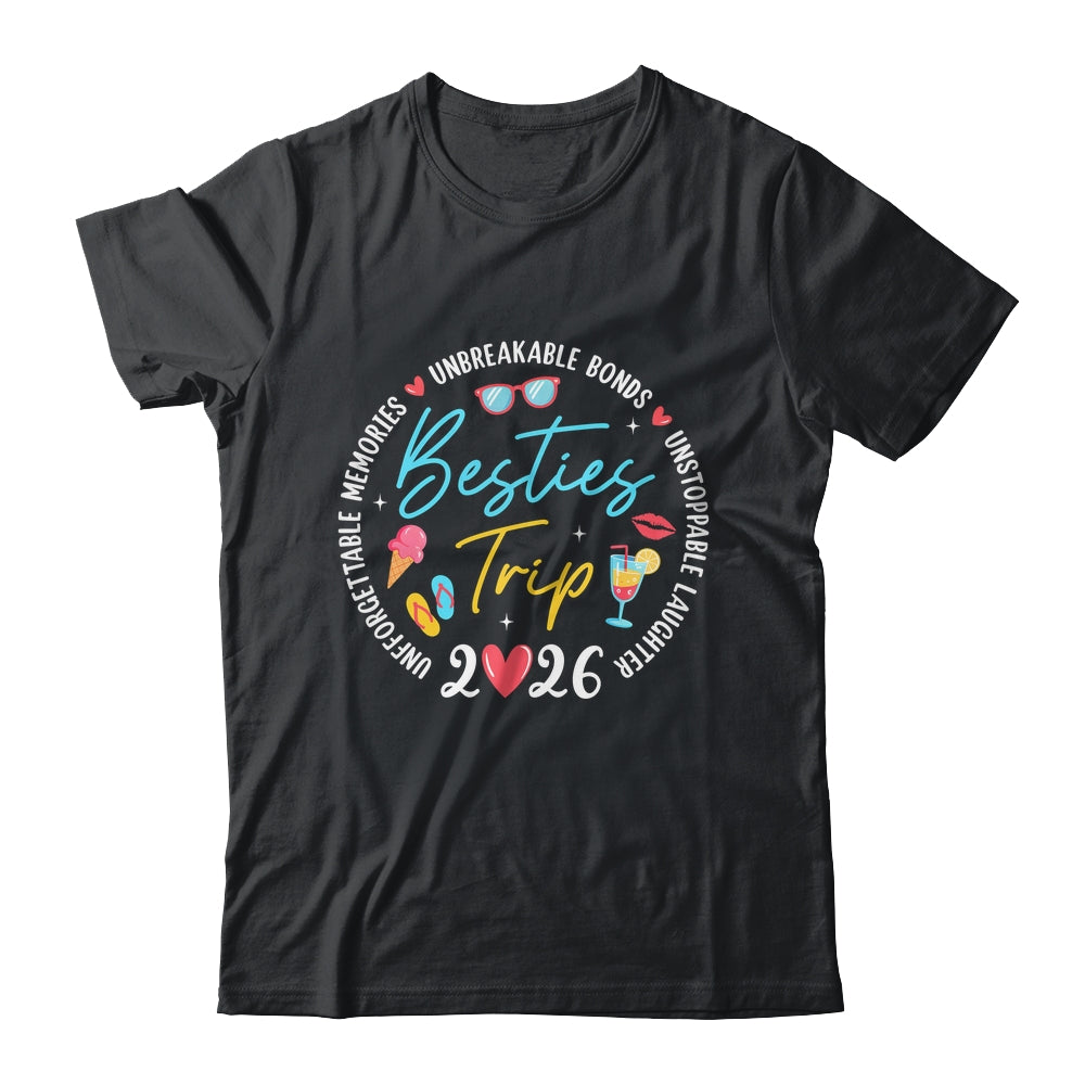 Besties Trip 2026 Memories Girls Friends Trip Vacation Retro Shirt & Tank Top | siriusteestore
