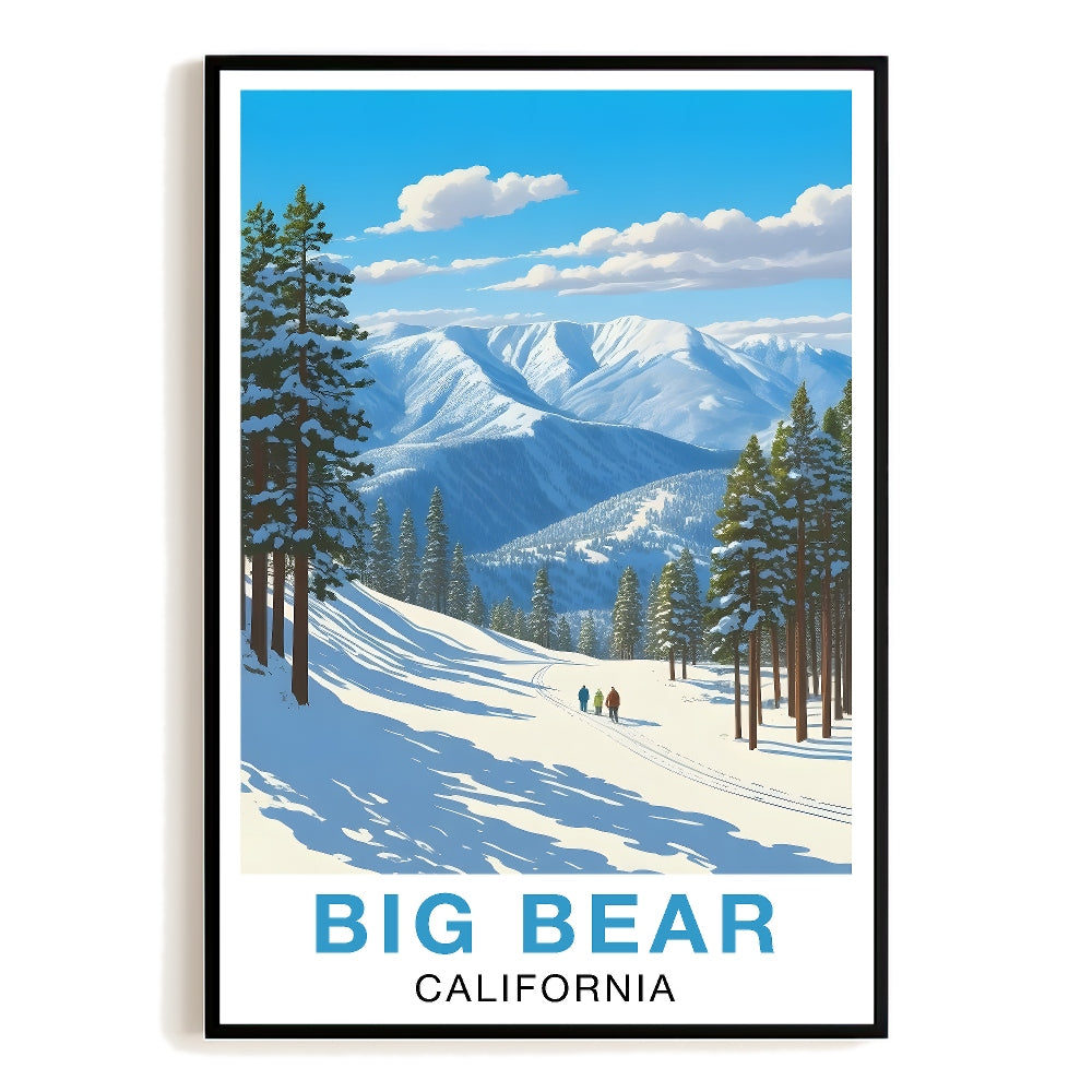 Big Bear California Vintage Travel Poster Nature City Wall Art Landscape Picture Prints Suitable For Home Room Living Room Office Bedroom Aesthetic Decor Unframed | siriusteestore