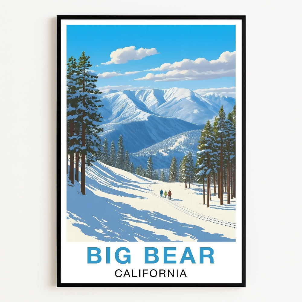 Big Bear California Vintage Travel Poster Nature City Wall Art Landscape Picture Prints Suitable For Home Room Living Room Office Bedroom Aesthetic Decor Unframed | siriusteestore