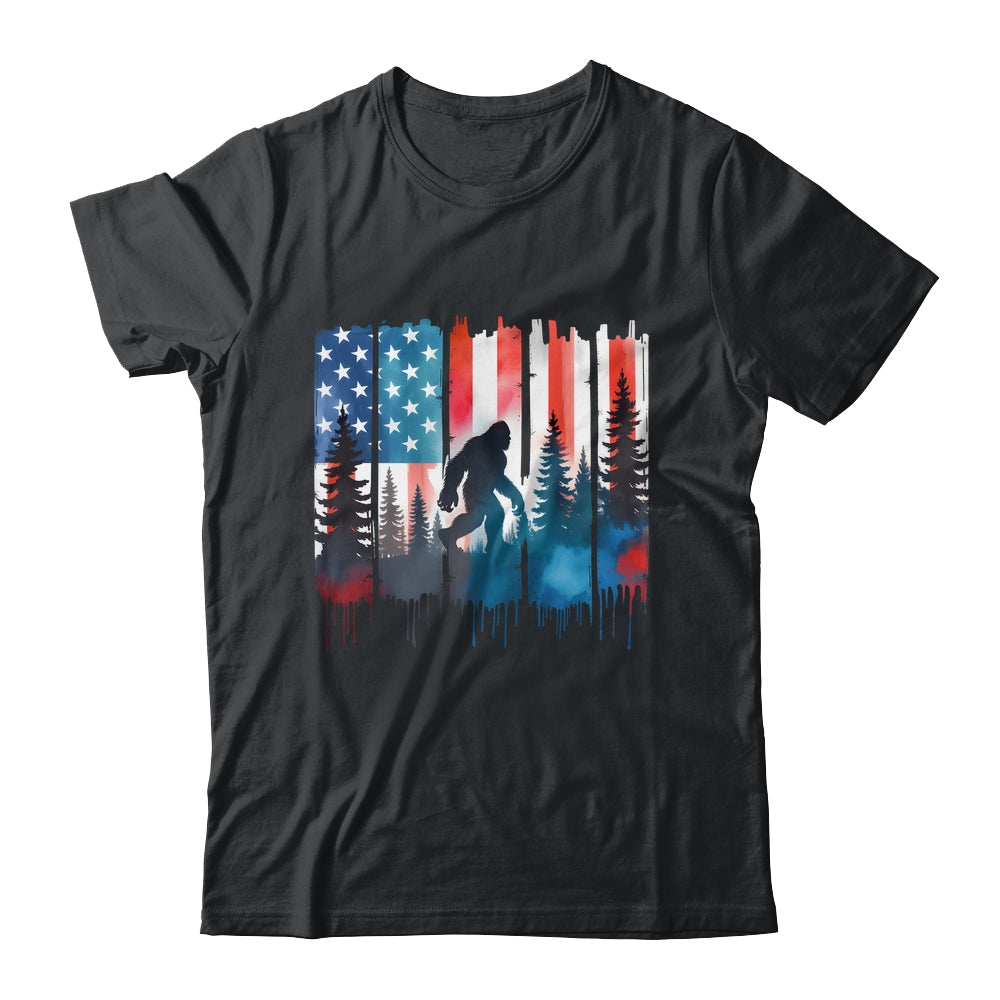 Big Foot Bigfoot Sasquatch American Flag Patriotic 4th July Shirt & Hoodie | siriusteestore