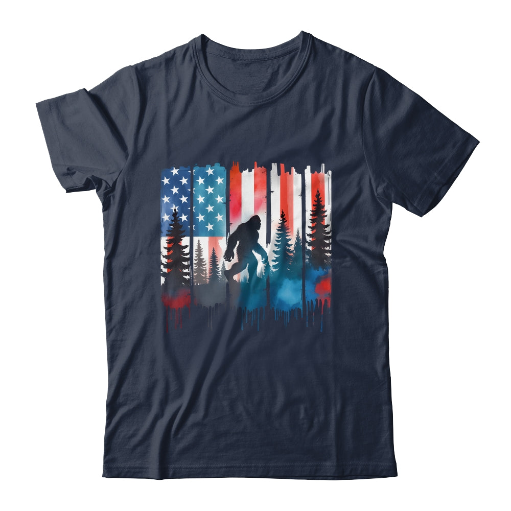 Big Foot Bigfoot Sasquatch American Flag Patriotic 4th July Shirt & Hoodie | siriusteestore