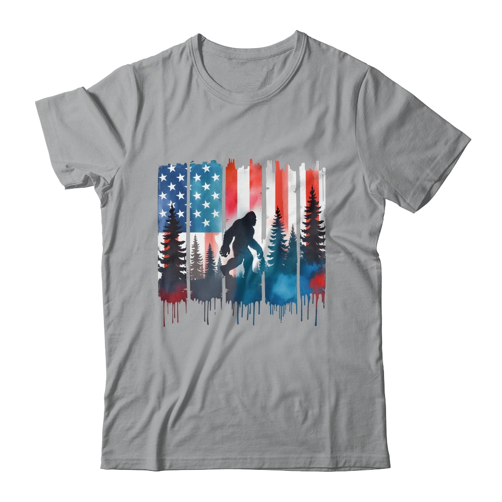 Big Foot Bigfoot Sasquatch American Flag Patriotic 4th July Shirt & Hoodie | siriusteestore