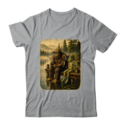 Bigfoot Alien Fishing Funny Men UFO Sasquatch Lovers Camping Shirt & Hoodie | siriusteestore