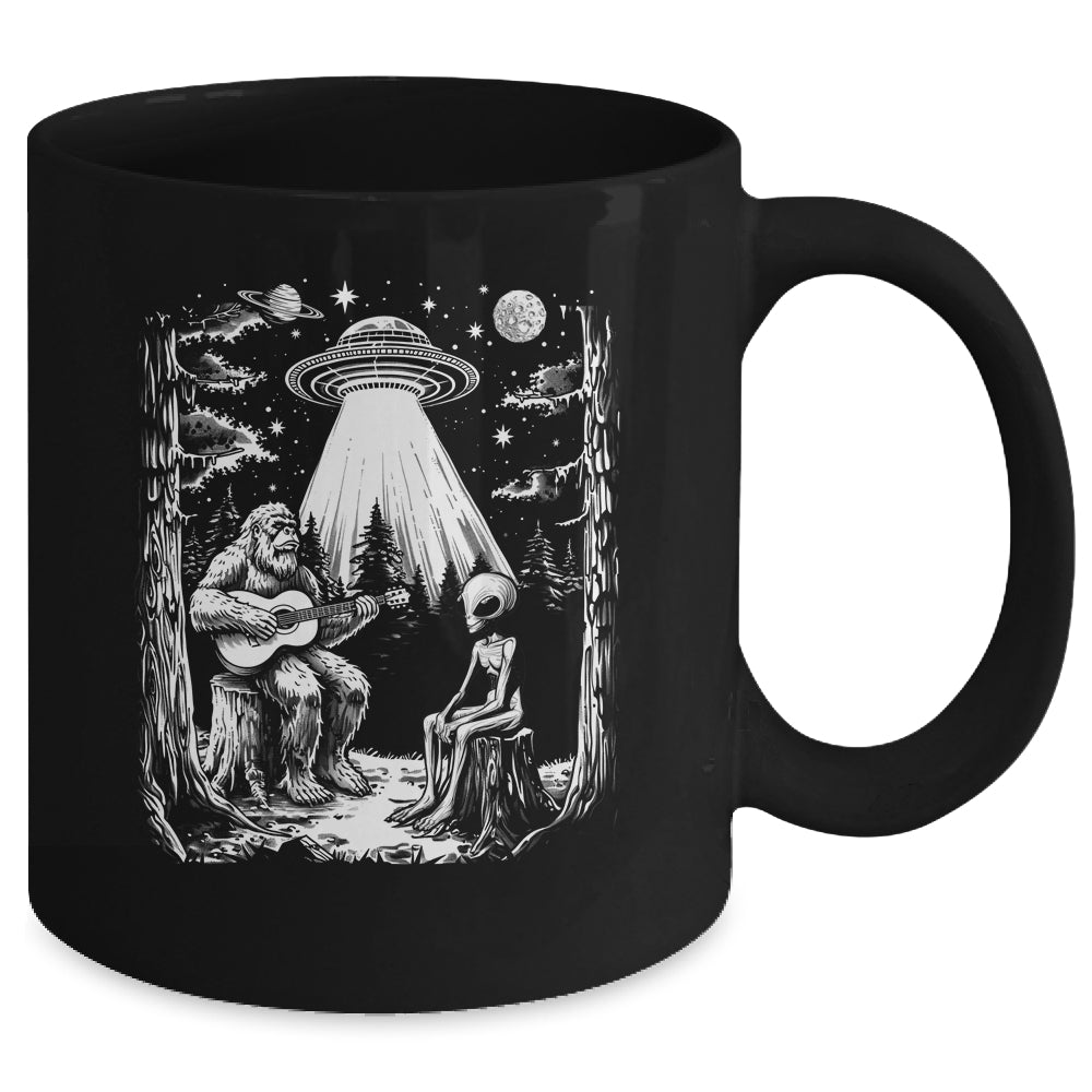 Bigfoot And Alien Campfire Nature For Outdoor Lovers Hiking Mug | siriusteestore