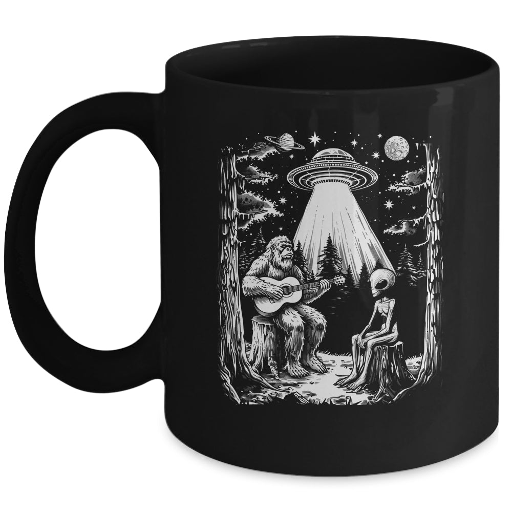 Bigfoot And Alien Campfire Nature For Outdoor Lovers Hiking Mug | siriusteestore