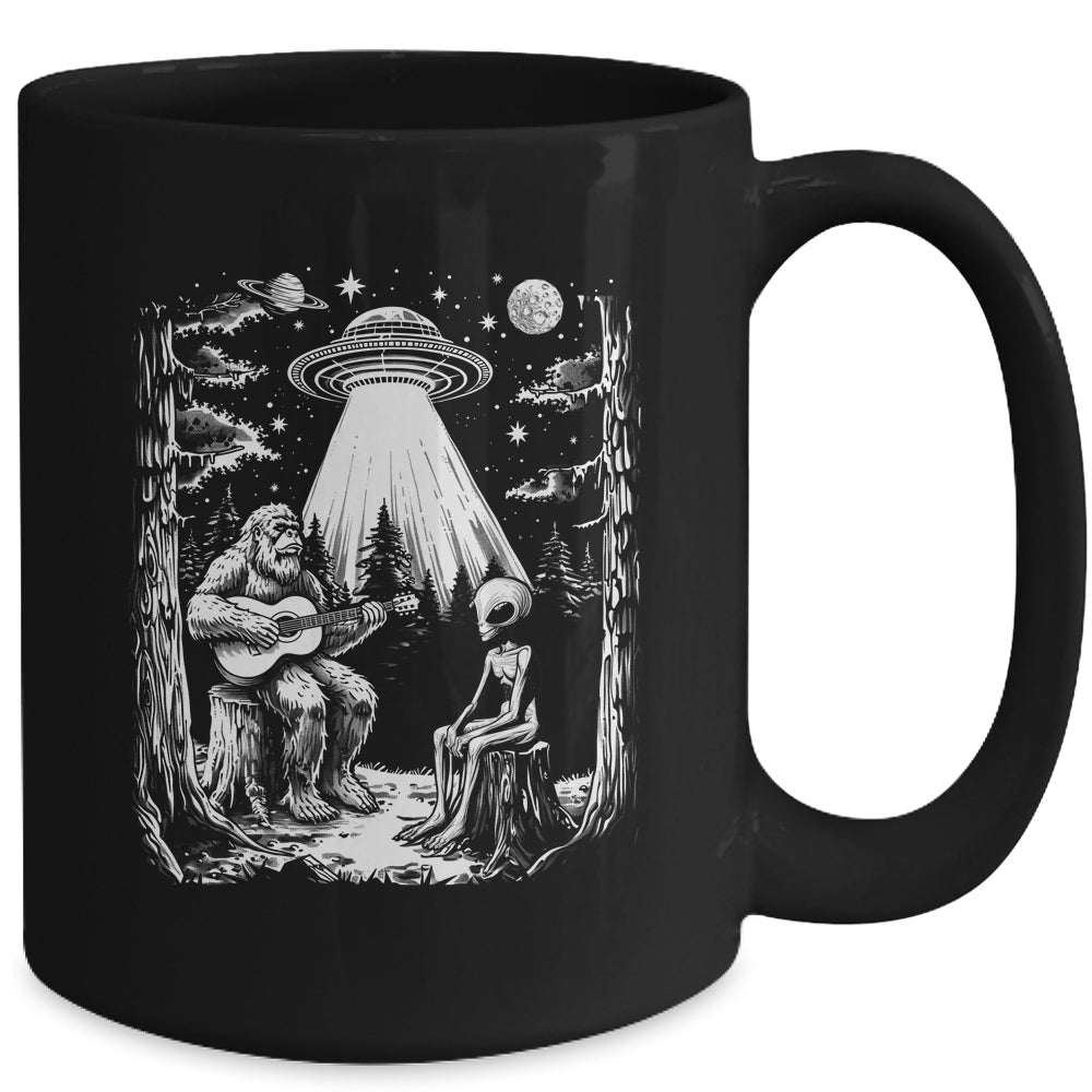Bigfoot And Alien Campfire Nature For Outdoor Lovers Hiking Mug | siriusteestore