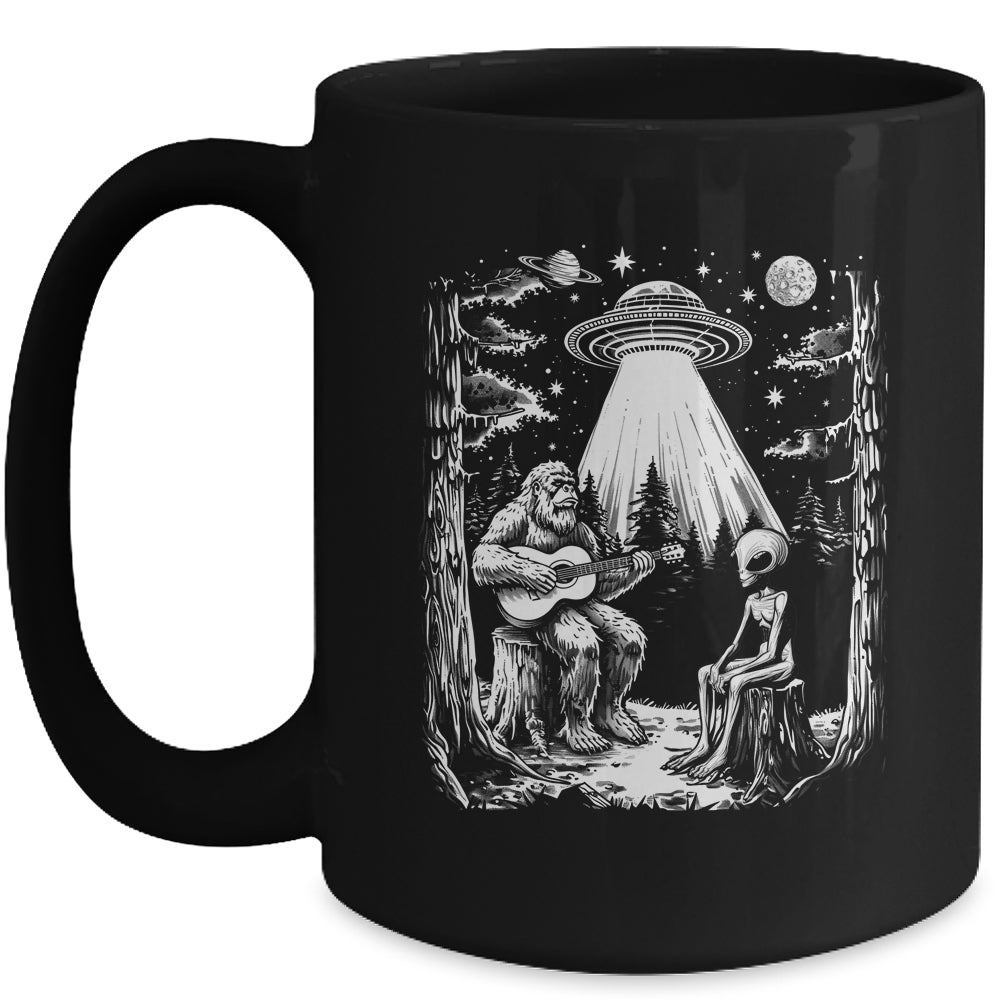 Bigfoot And Alien Campfire Nature For Outdoor Lovers Hiking Mug | siriusteestore