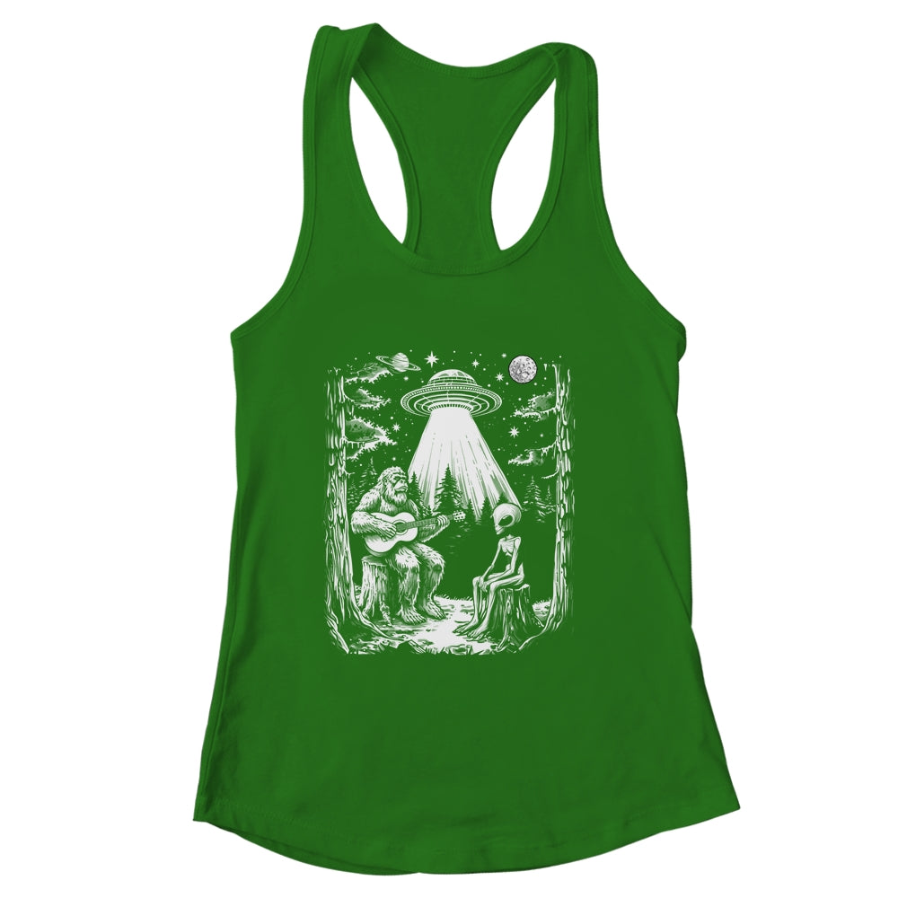 Bigfoot And Alien Campfire Nature For Outdoor Lovers Hiking Shirt & Tank Top | siriusteestore