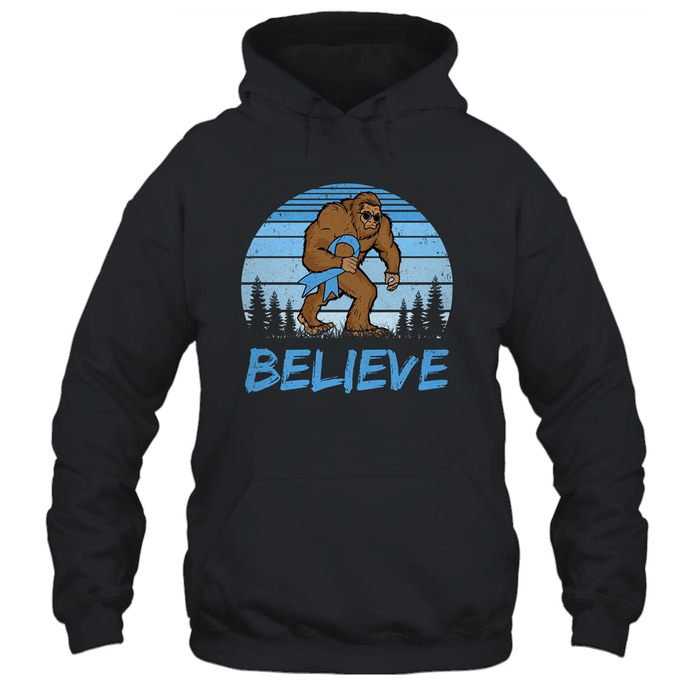 Bigfoot Believe Light Blue Ribbon Prostate Cancer Awareness Shirt & Hoodie | siriusteestore