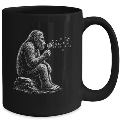 Bigfoot Blowing Wishes Dandelion Vintage Sasquatch Art Mug | siriusteestore