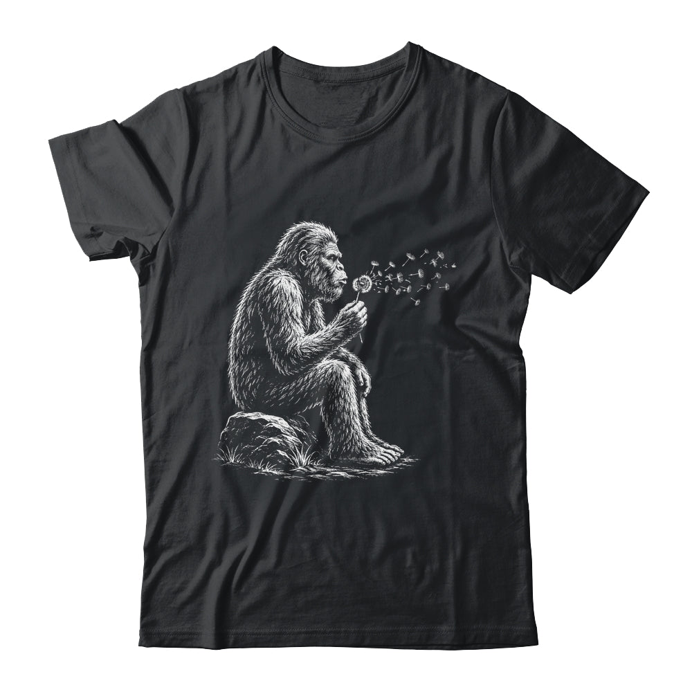 Bigfoot Blowing Wishes Dandelion Vintage Sasquatch Art Shirt & Hoodie | siriusteestore